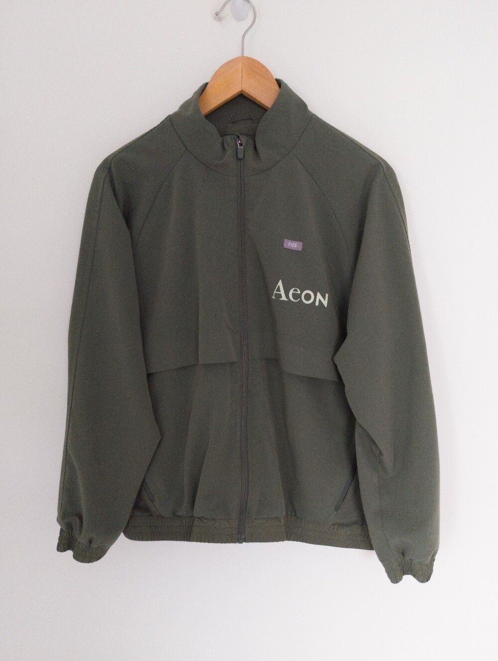 FIGS Technical Collection Sydney Scrub Jacket Large Olive Green Full Zip Aeon